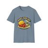 Unisex Softstyle T-Shirt, Funny Cartoon Breakfast Moon, Cute Food Humor Tee