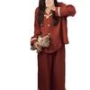 Korean Style Lace Trim Sweet Women's Lapel Pajamas - Casual & Comfortable Home Wear