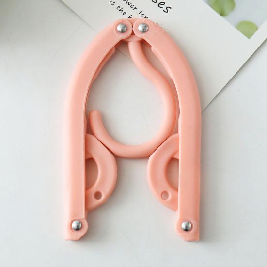10Pcs Folding Clothes Rack Non-Slip Hangers Curved Groove Design Portable Compact Space-Saving Travel Hangers