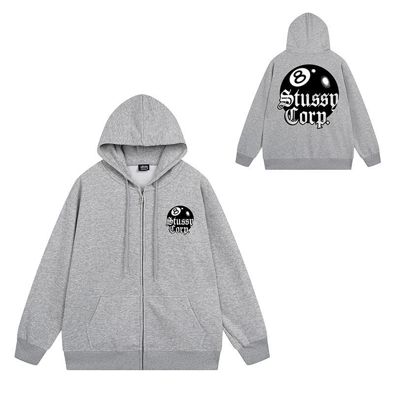 Trendy brand zipper hooded autumn and winter new letter flame pai jiu couple coat