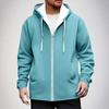 Felpa con cappuccio e zip casual da uomo con tasche