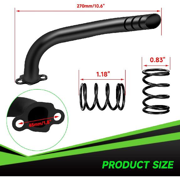 212Cc Exhaust Pipe Kit Compatible With Predator 212 196Cc 224Cc Coleman Mini Bike CT200U CT200U-EX BT200X KT196 Go Kart Baja Warrior GX160 GX200 OHV