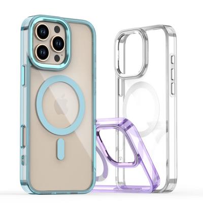 Powerful Magnetic Magsafe Ring Metal Lens Buttons Clear Case For iPhone 16 Pro Max 15 Pro Max 14 Pro 13 12 11 Protect Cover