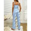 2-teiliges/Set Übergröße Damen Pyjama Studenten Homewear Spitze Camisole Weste Lange Hose Kurzarm Einfarbig Kann Draußen getragen werden