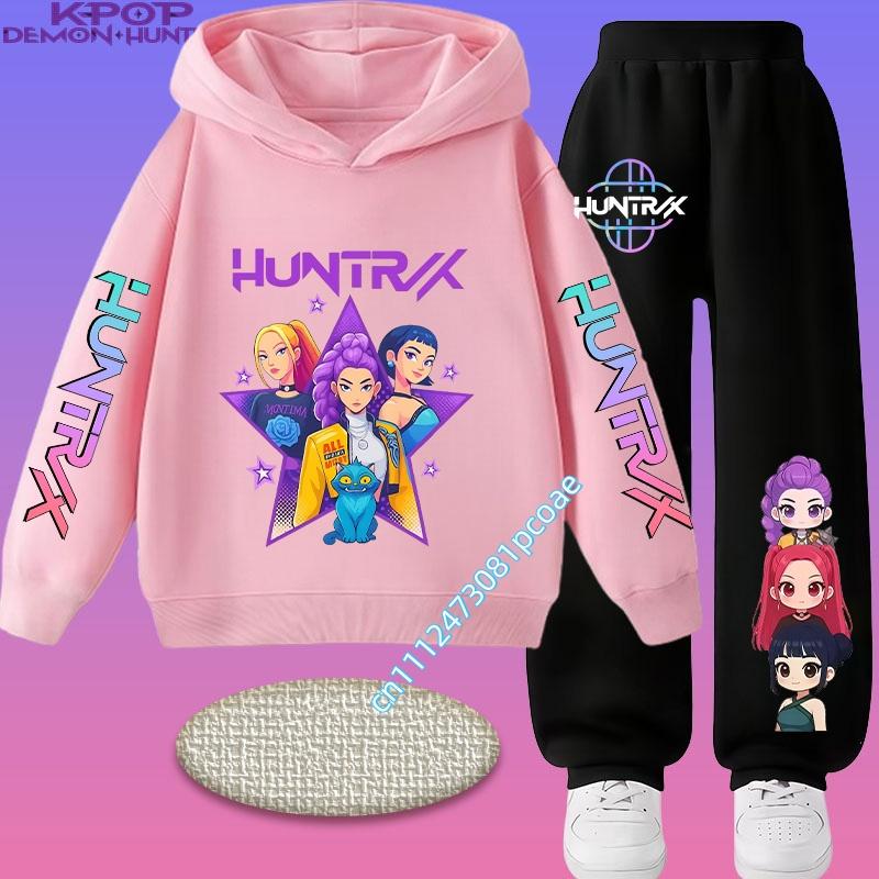 2026 New Children's Popular Anime Print Spring/Autumn Casual Hooded Sweatshirt + Sports Pants 2-Piece Set