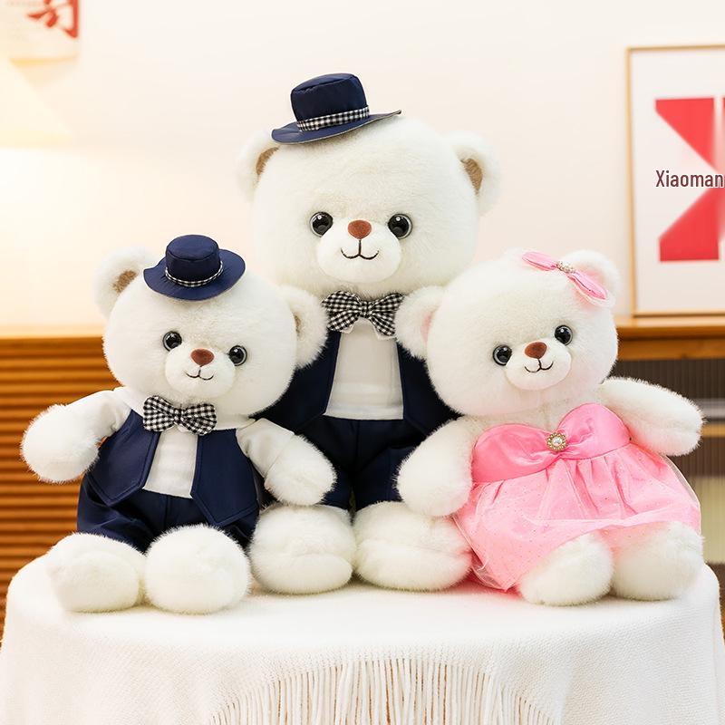 

Wedding Couple Teddy Bear Plush Dolls in Formal Dress - Children s Toy 28cm Shell