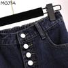 Jeans da donna Harem Abiti larghi oversize Bottoni in denim di cotone Pantaloni elasticizzati a gamba larga Primavera Estate Taglie forti