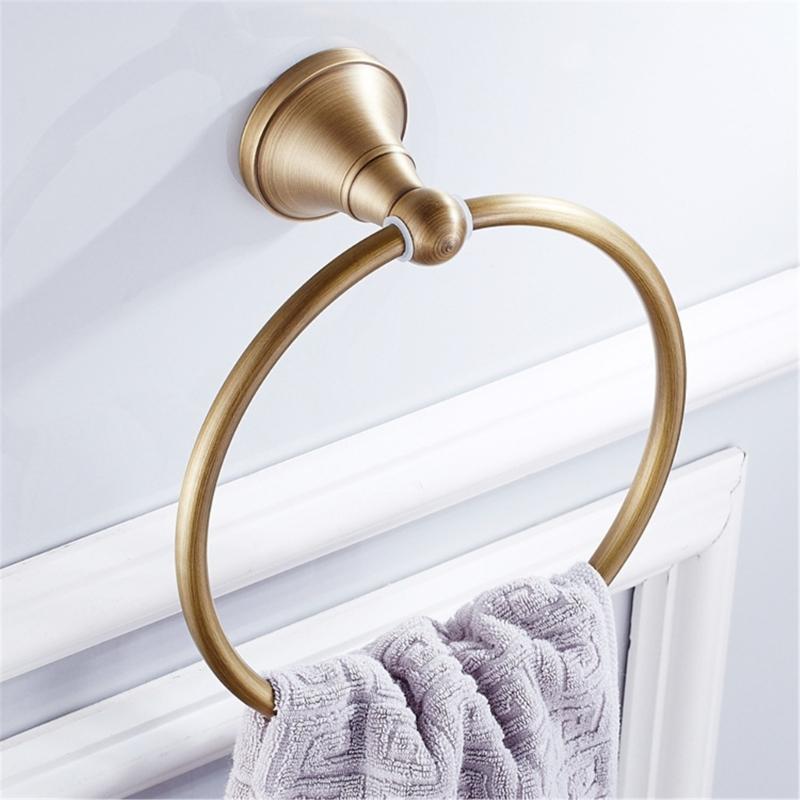 Elegant Oval Metal Towel Rings with Embossed Not Slip Base Stand for Secure Towel Holding In Modern Classical Bathrooms