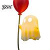 Warm Light Ghost Decor Cute Figurine with Balloon LED Night Light Soft Spooky Lamp Halloween Decoration for Bedroom Desk Table Centerpiece