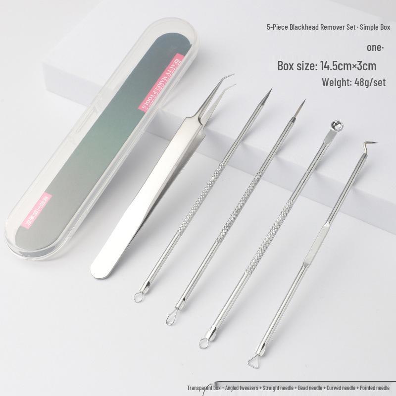 Stainless Steel Ultra-Sharp Blackhead & Acne Extractor Tweezers Set
