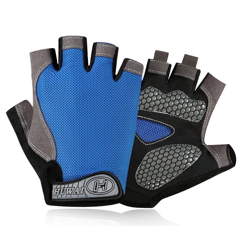 Half-finger gloves men's net sports shock absorption breathable weight lifting equipment training