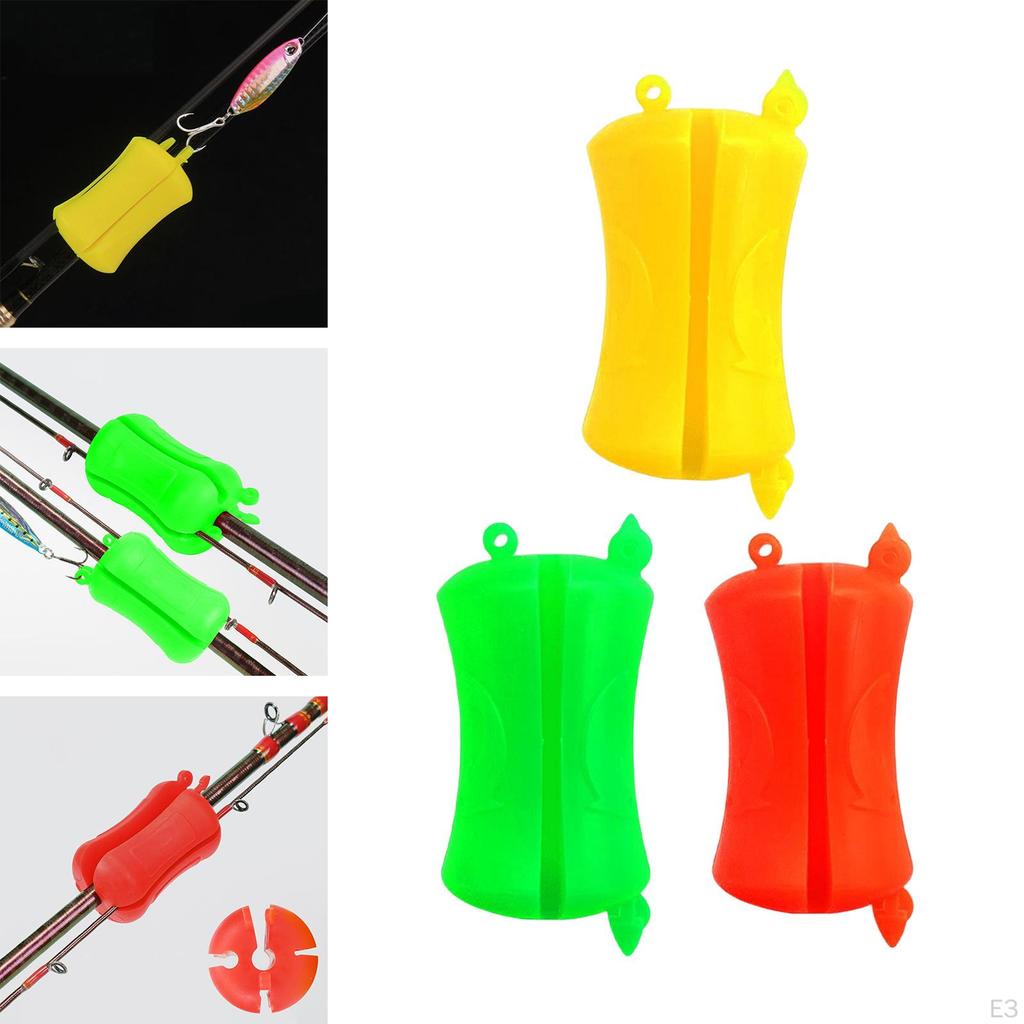 Fishing Rod Fixed Ball Clip Fasteners Flexible Silicone Pole for 2 Section