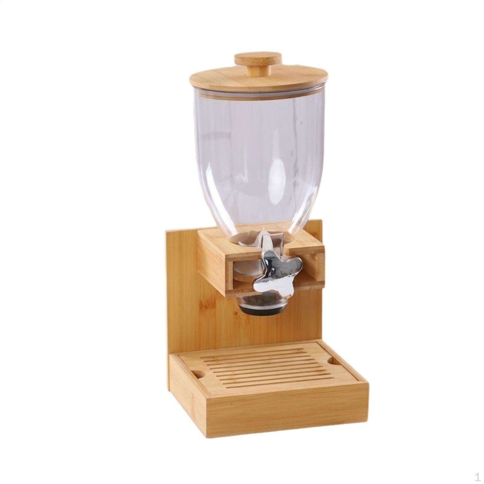 Countertop Dispenser with Wooden Base Sturdy