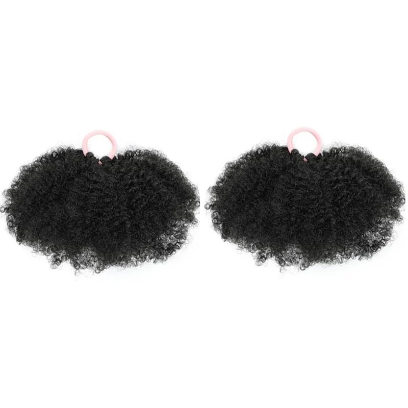 

1 Pair Child s Curly Hair Bun Bands Comfortable and Soft Hair Scrunchies Suitable for Parties and Everyday Wear 1 чорний