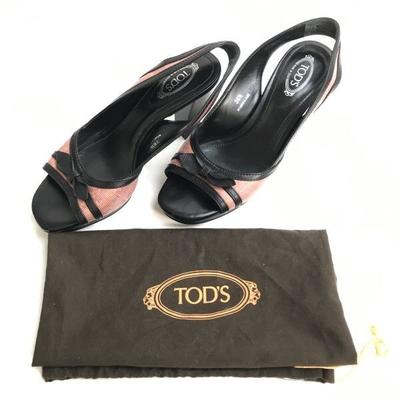 Sandale Femei 36.5 23.0-23.5 Negru Roz Fundă Pantofi cu Toc(FOLOSIT)