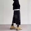 Heavy Washed Old Retro Denim Shorts Men and Women Loose American Retro Cut Wide Leg Straight Cropped Pants Tide