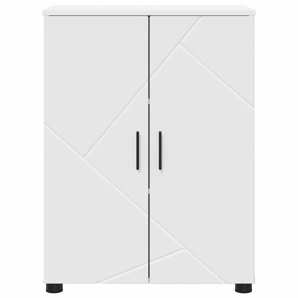 Bathroom Cabinet White 60 X 35 X 80 Cm Engineered Wood Metal