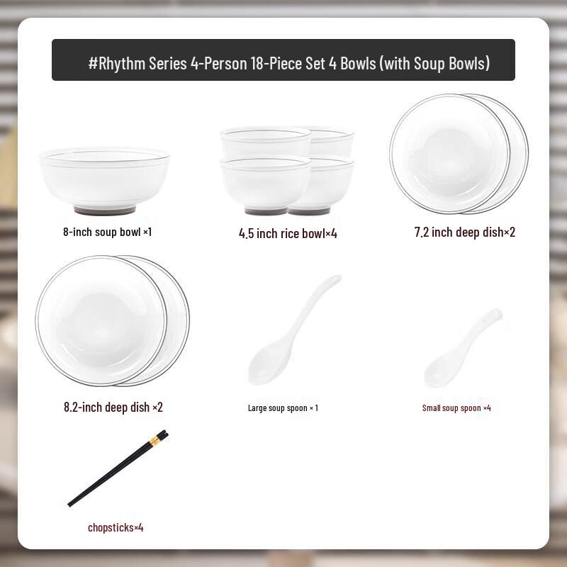 Modlanka Underglaze Ceramic Dinnerware Set for 4