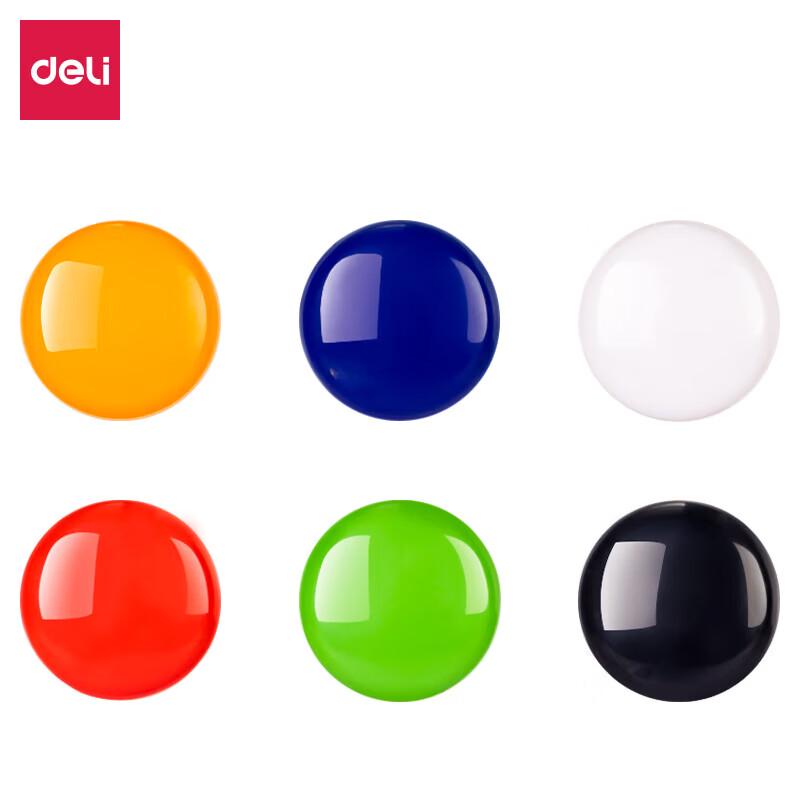 Deli Whiteboard Magnetic Push Pins (20mm, 6-Card Pack)