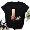 Tricou cu imprimeu ABCDE cu alfabet englezesc pentru femei, noi de vară, cupluri iubitori, tricou pentru femei Harajuku, ocazional, negru, tricou, tricouri