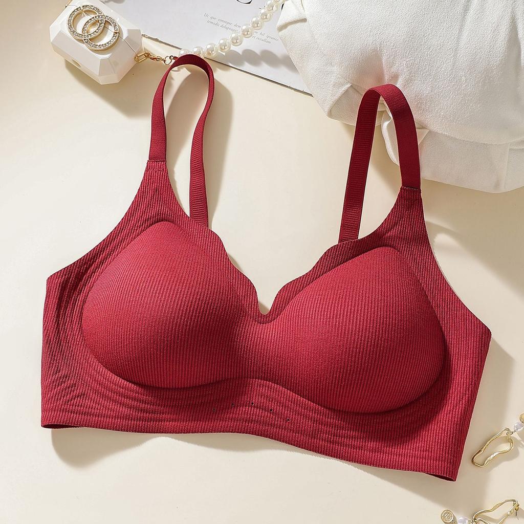 New underwear women gather anti-sagging small breasts show large double-layer stacking cup upper support shaping bra