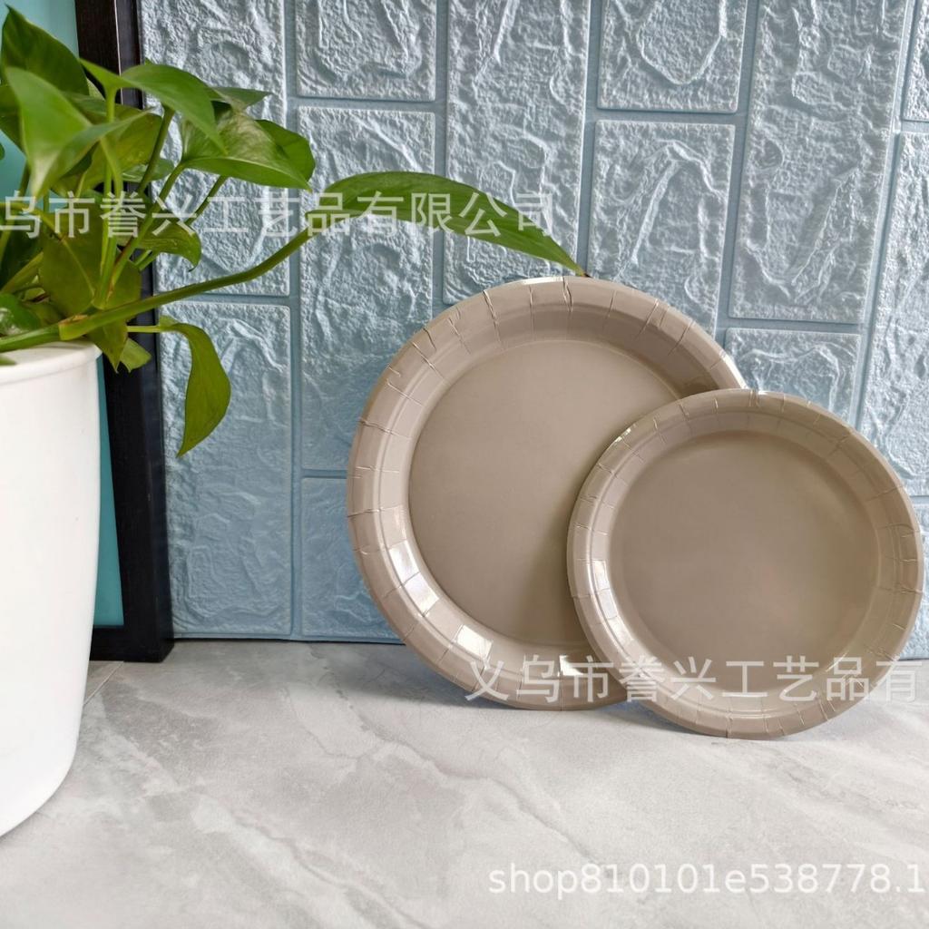 Promotion, Solid Color Theme Party Tableware Paper Plate Paper Tissue Supplies Outdoor Picnic 250G Disposable Party Paper Plate