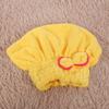 Quick Dry Cute Women Microfiber Hair Drying   Wrap Tower Hat Accessory For Bath(yellow)