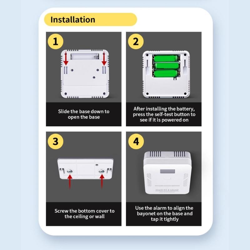 Portability Carbon Monoxide Detector CO Gas Detector With Screen And 90dB Alerts For Indoor Air Quality Protections