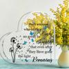 2D Flat Acrylic Heart Keepsake Sympathy Gifts Desktop Decoration Plaque, Home Decor Plaque Hanging Wall Art Decorative Garden Decoration for Room Door