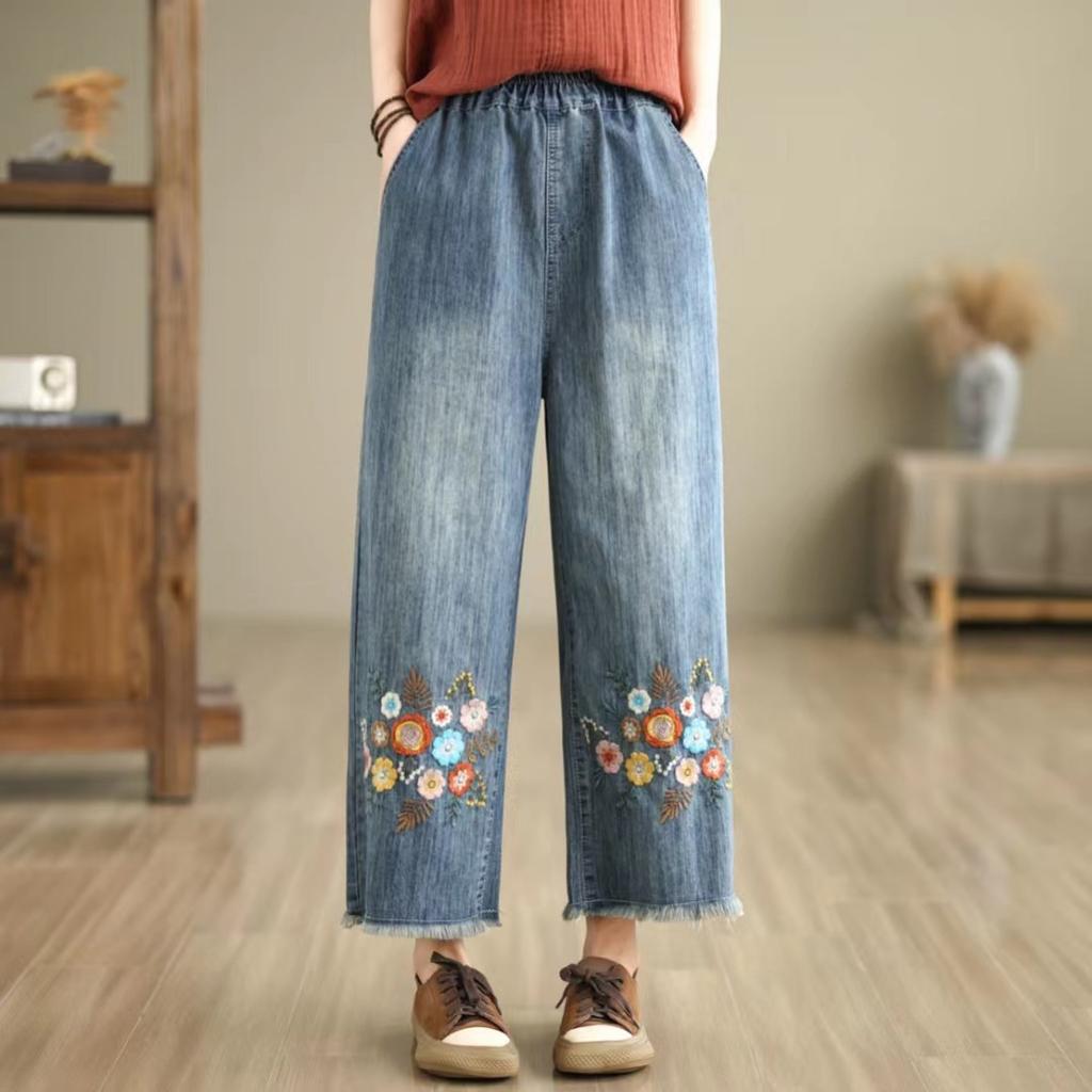 Spring and Summer Women's Jeans Women's High Waisted Jeans Loose Oversized Casual Pants