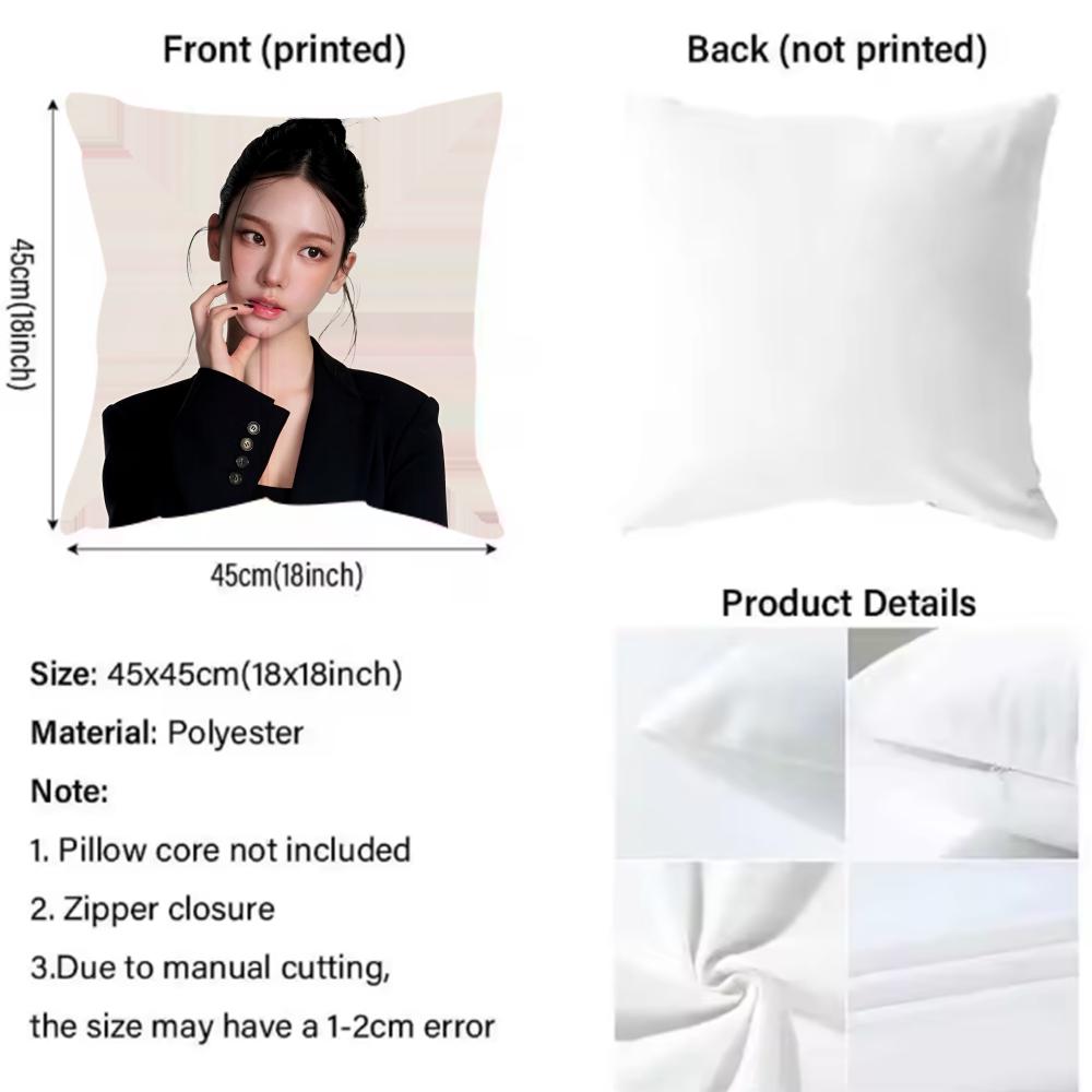 Karina - aespa Cushion Cover Reversible Plush Pillow Cover – For car, sofa, bedroom, perfect as a gift.