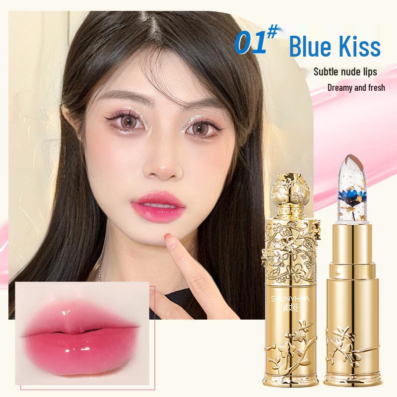 Lady Crystal Bright Color-Changing Lipstick: Moisturizing, Hydrating, Complexion-Enhancing, Long-Lasting, Non-Stick, Gold Foil Formula.