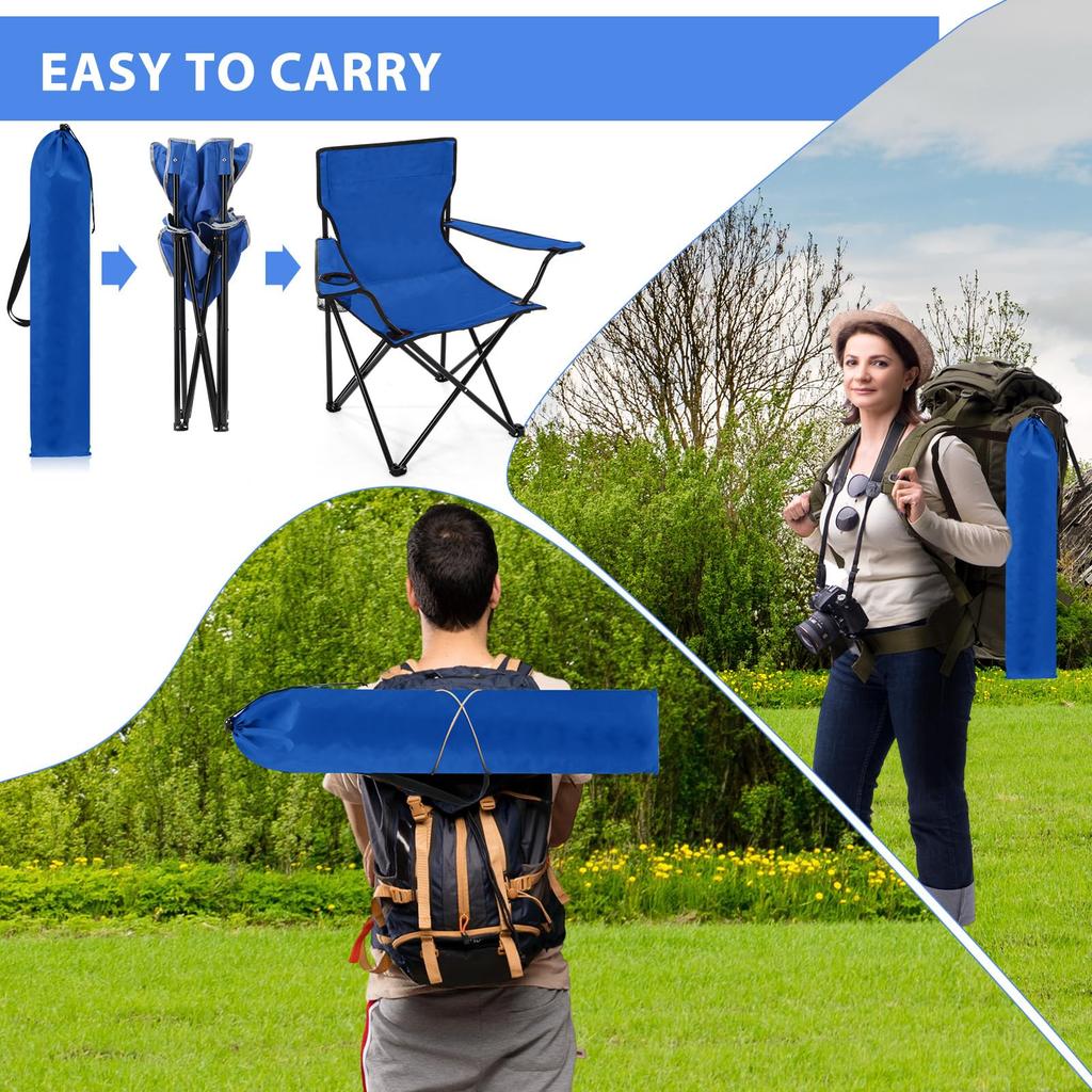 Portable Folding Outdoor Chair Beach Camping Armrest Chair Backrest Fishing Seat Leisure Foldable Chair
