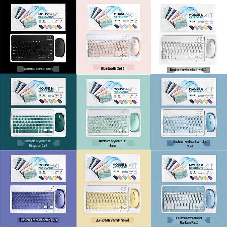 Jingzun Bluetooth 10-Inch Keyboard & Mouse Set for iPad and Tablets with Touch Control & Personalized Color Printing