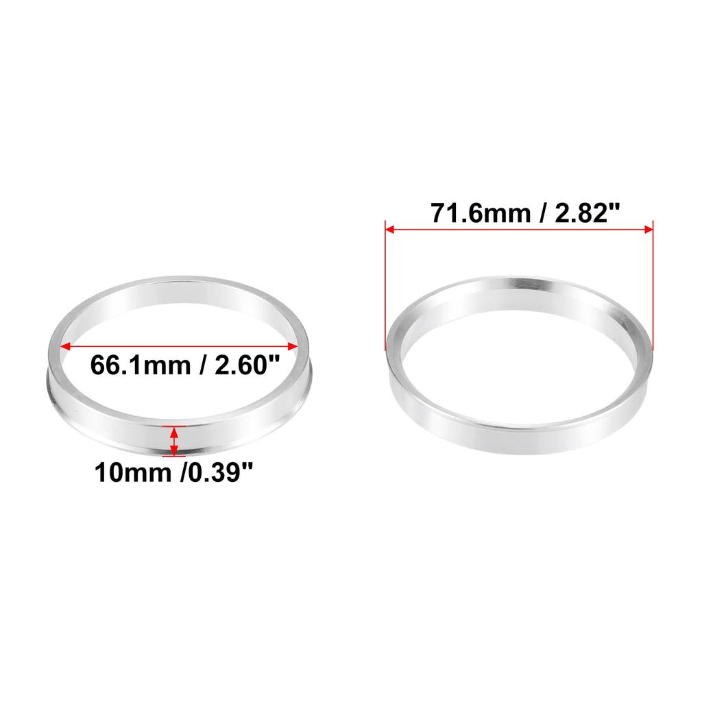 X AUTOHAUX Hub Ring 71.6-66.1mm Wheel Hub Ring Hubcentric Ring