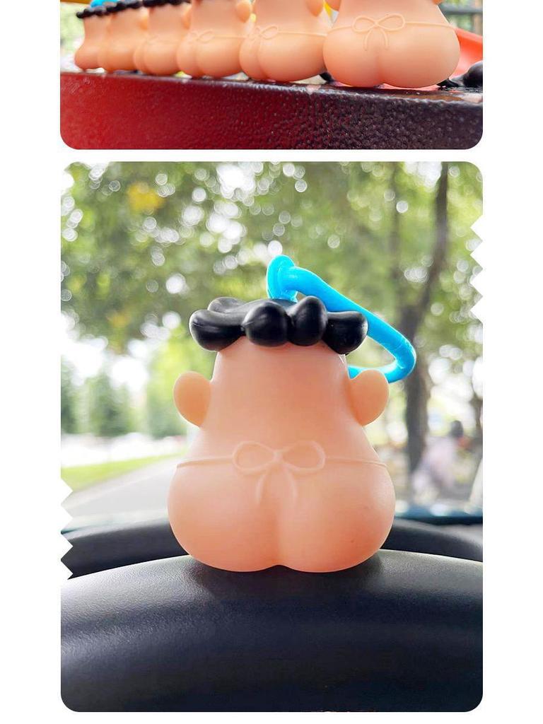 Creative Stress Relief Toy: Blackhead & Beard Plucking Keychain Pendant.