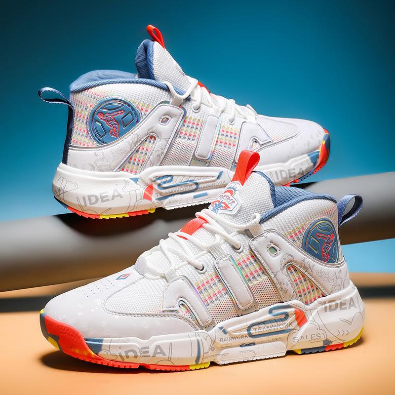 Autumn boys actual basketball shoes junior high school boys friction sound teenagers sports shoes comfortable shock absorption