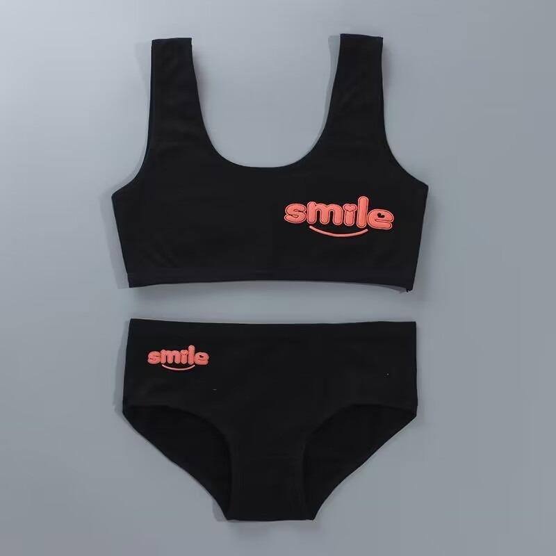 

Нижнее белье для девочек-подростков, комплекты хлопкового нижнего белья, детские тренировочные бюстгальтеры для молодых девушек, студенты полового созревания one size чёрный