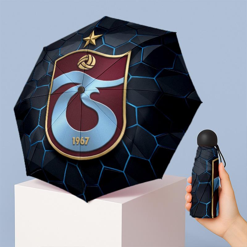 Trabzonspor FC Mini 5 Fold Pocket Umbrella Compact Lightweight Anti UV Rain Sun Protection Umbrella Portable Travel Umbrella