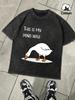 This Is My Pond Now Goose Print Snow Wash Mens Tee Summer New TShirt Soft Trendy Washed Clothes Unisex Cotton ONeck Tops