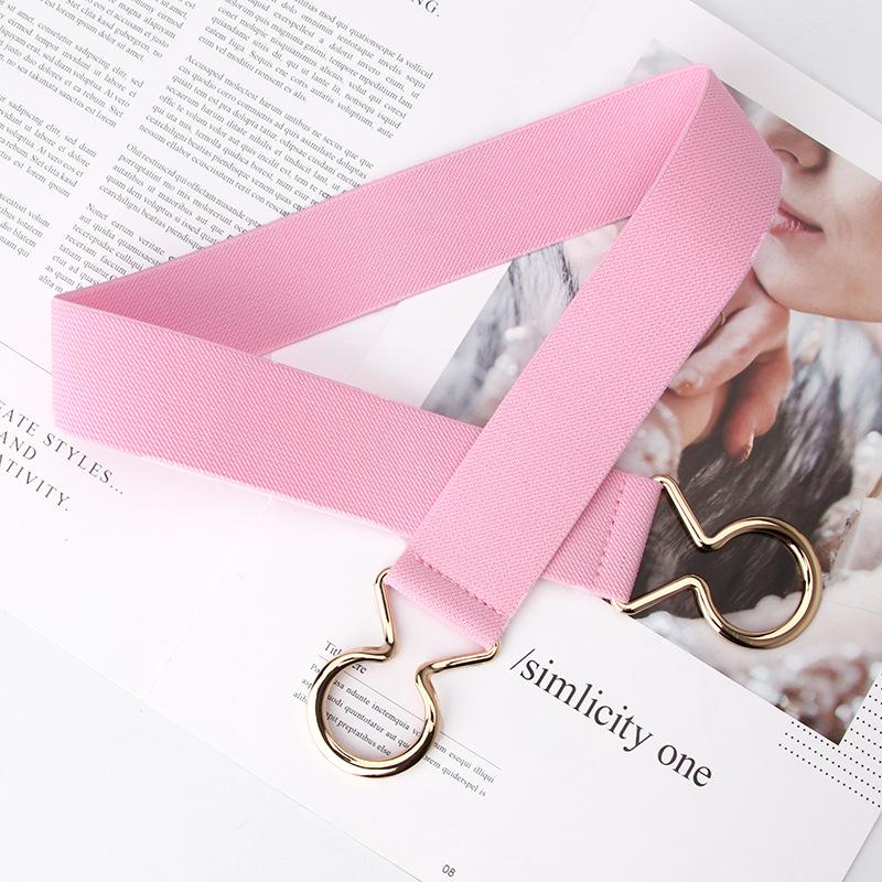 Simple Four Seasons Women'S Black Elastic Belt Single Ring Waist Sealing Belt