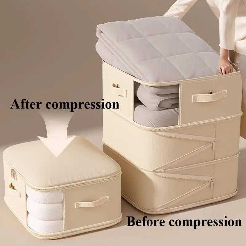 Large Capacity Oversized Portable Compression Storage Bag, Suitable for Clothes, Quilts, Pillows,  Duvets,Space-Saving Organizer Helper