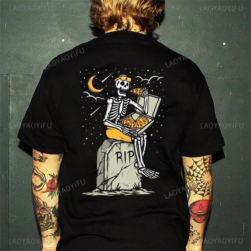Horror Devil Dark Punk Skull Graphic Tshirts Harajuku Retro T Shirt Unisex Black White Casual Tee Summer Oversized Tee Camisetas