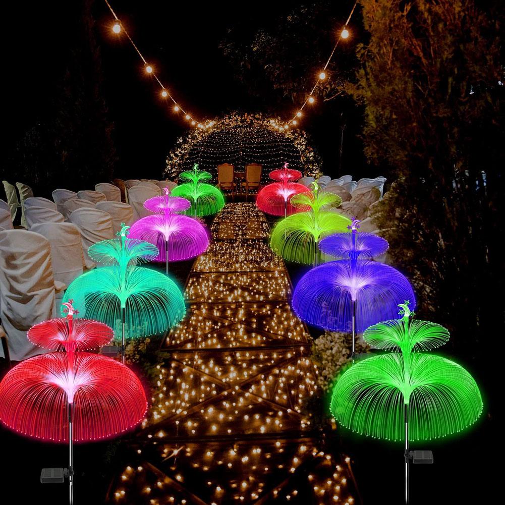 Garden Decoration Light IP65 Waterproof Fairy Pathway Light 600mAh 7 Colors Changing with Moon Star for Yard Patio Garden Gazebo