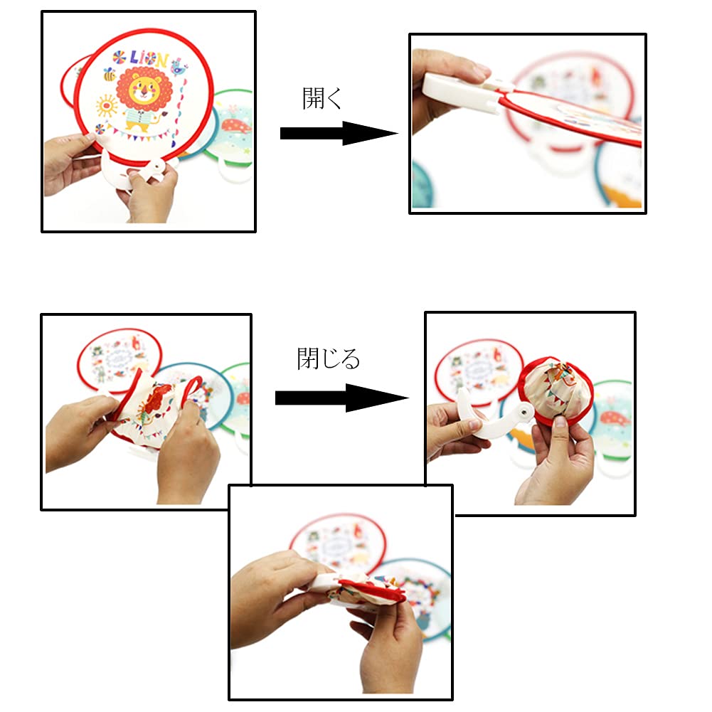 MinniLove Folding Portable Small Folding Fan with Cute Minnie Mouse Folds Up for Includes Storage and Easy to Perfect for Sports Fireworks and Parties