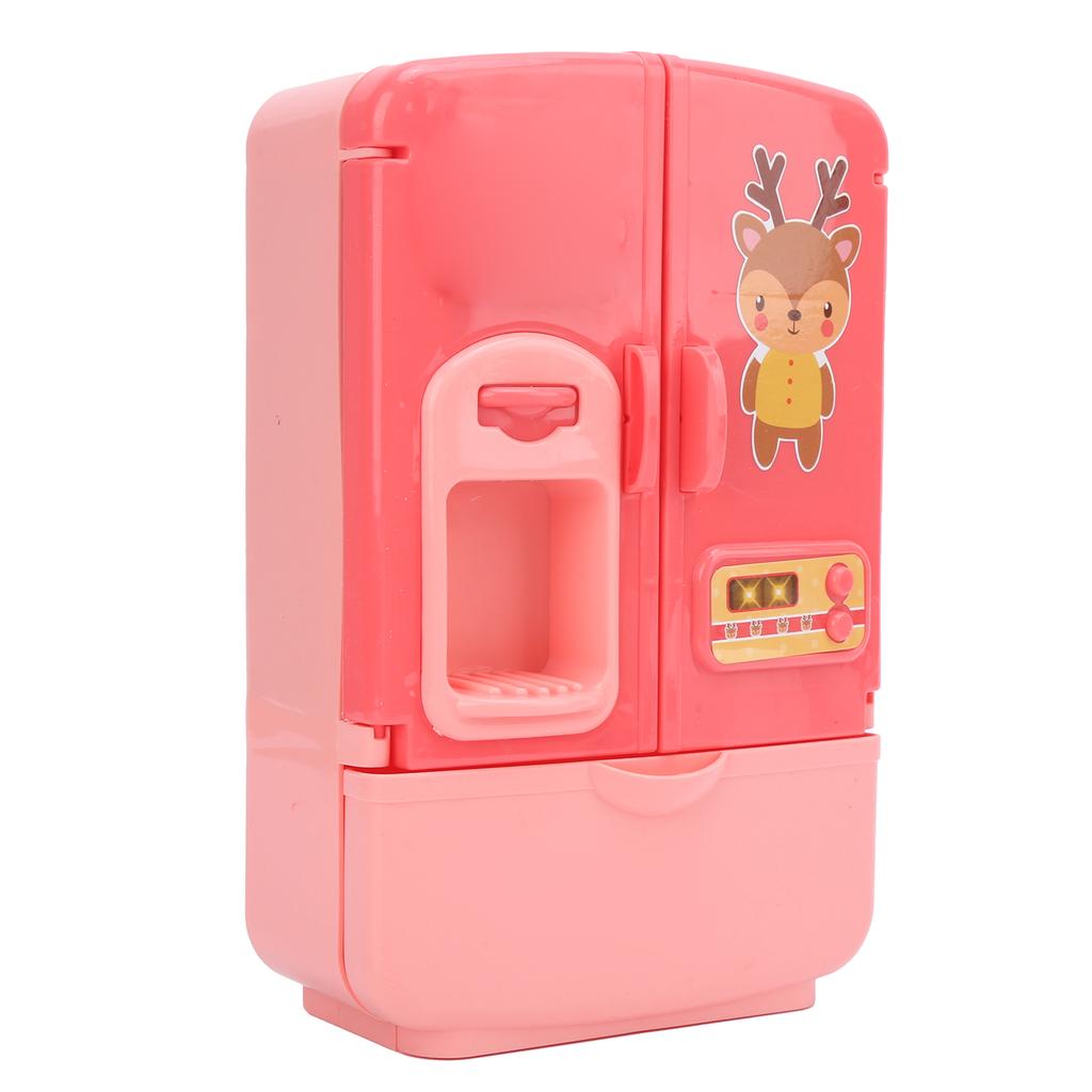 Simulation Intelligent Refrigerator Double Door Kitchen Toys Set Children Play House ToyPink