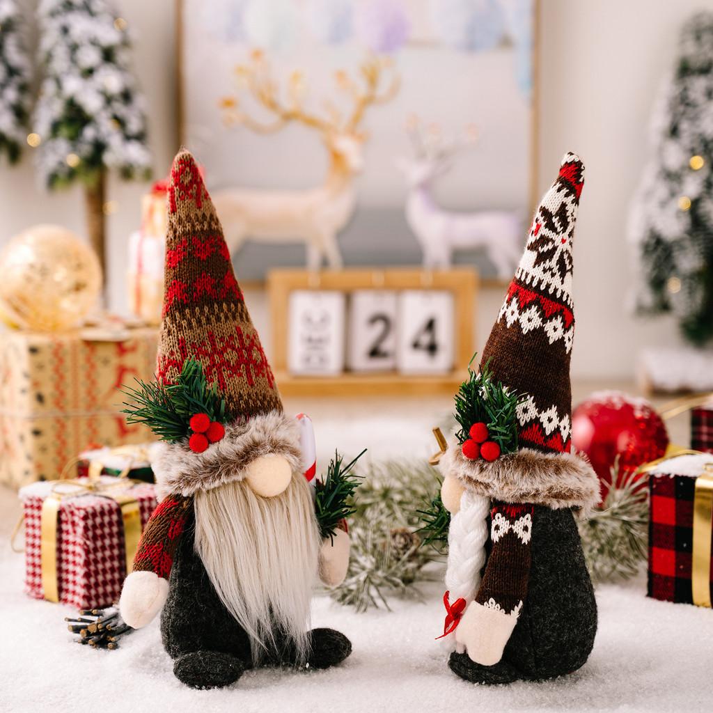 Festive Pointed Hat No Face Doll Rudolf Plush Decoration For Creative Christmas Accent Home
