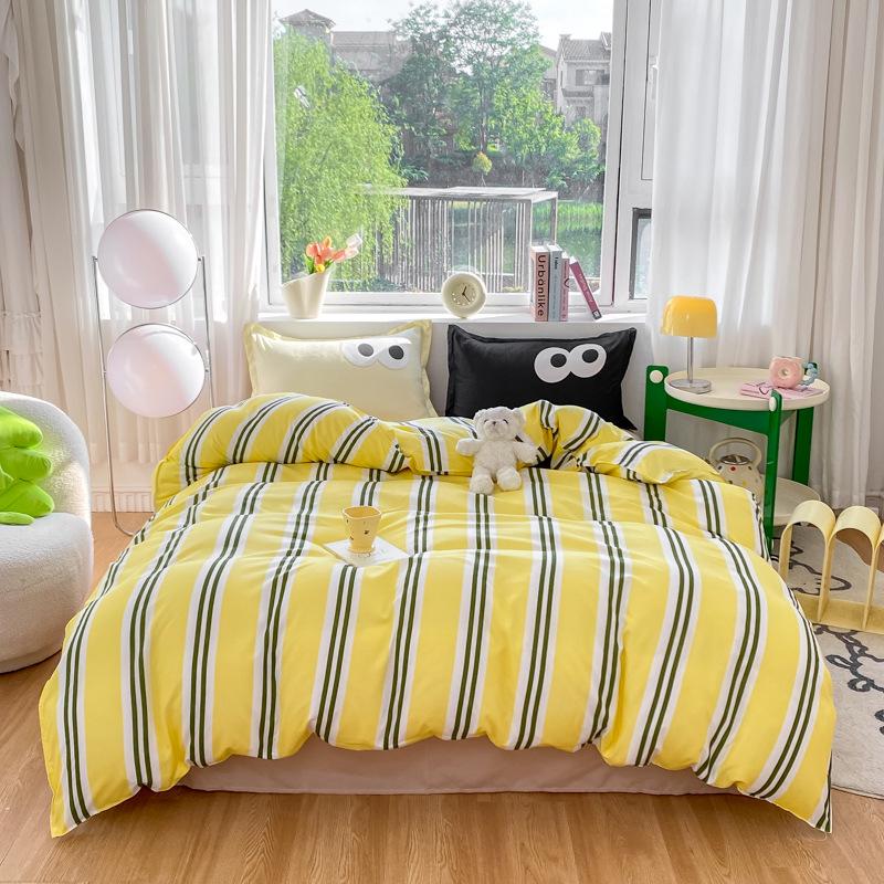 

Бесплатная доставка Новый набор постельного белья из стираного хлопка из 4 предметов Алоэ для студенческого общежития 1.2m three-piece: 150*200, 160*230, 48*74*1