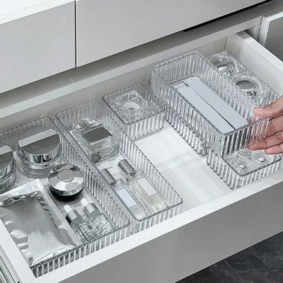 Drawer Divider Storage Box Clear Bathroom And Vanity Drawer Organizer Tray Drawer Storage Bin for Makeup Brushes Lipstick Cosmetics Kitchen Utensils