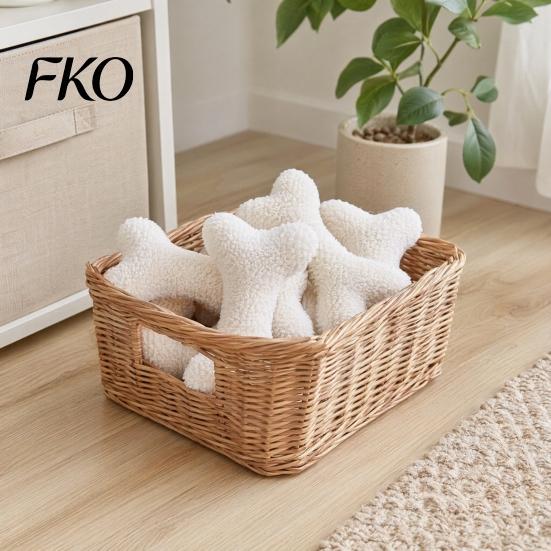 Sound Producing Dog Toy Plush Squeaky Bone Toy, Soft Lamb Wool Chewing with Built-in Sound, Washable Interactive Fetch Chew for Small Medium